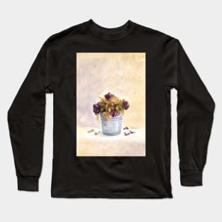 Timeless Beauty of the Withered Roses Wallart Long Sleeve T-Shirt